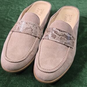 Naturalizer Mattie Tiramisu loafer mules with faux snakeskin detail